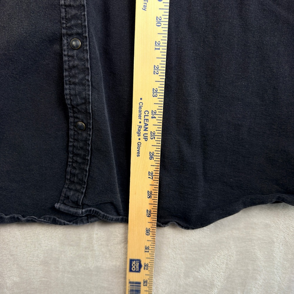 Wrangler Western Snap Shirt Men 2XL Black Pearl Snap Long Sleeve Pointed Yoke - Picture 5 of 6